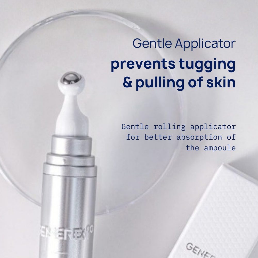 Brand panel: the gentle rolling applicator, shown close up