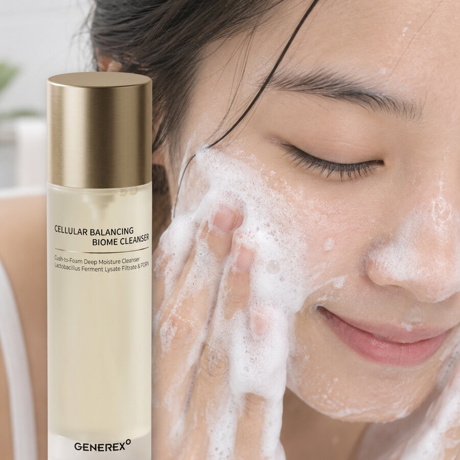 Generex Cellular Balancing Biome Cleanser in use